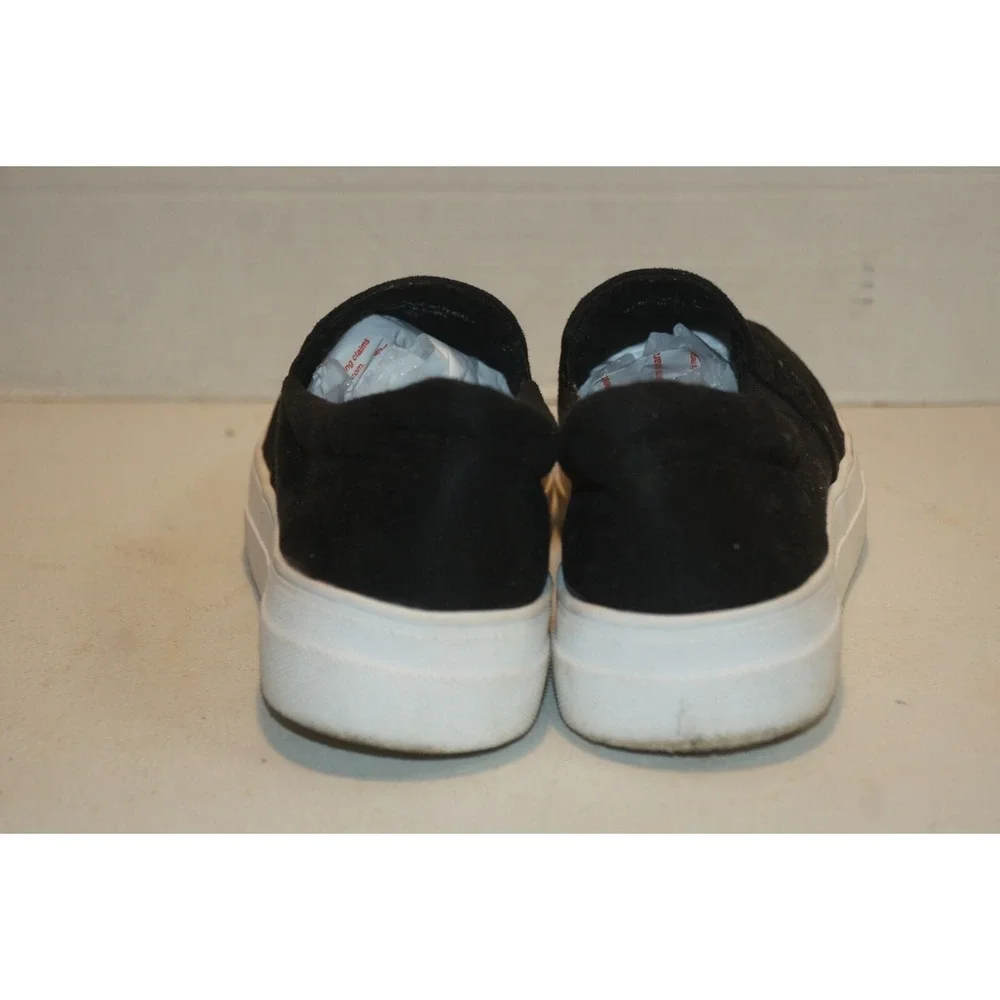 Soda Shoes Womens Size 8.5 Comfort Slip On Platform Loafer Black Faux Suede